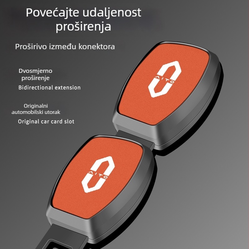 Umetak sigurnosnog pojasa s produžnim dijelom, kompatibilan s Huawei AITO M5/M7/M9, s logom