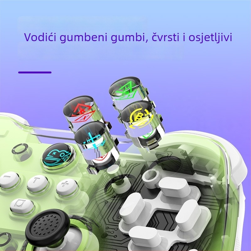 Z01X Bežični Bluetooth gamepad sa Hall džojstikom i makro tipkom povratka za Switch, Android, iOS i PC