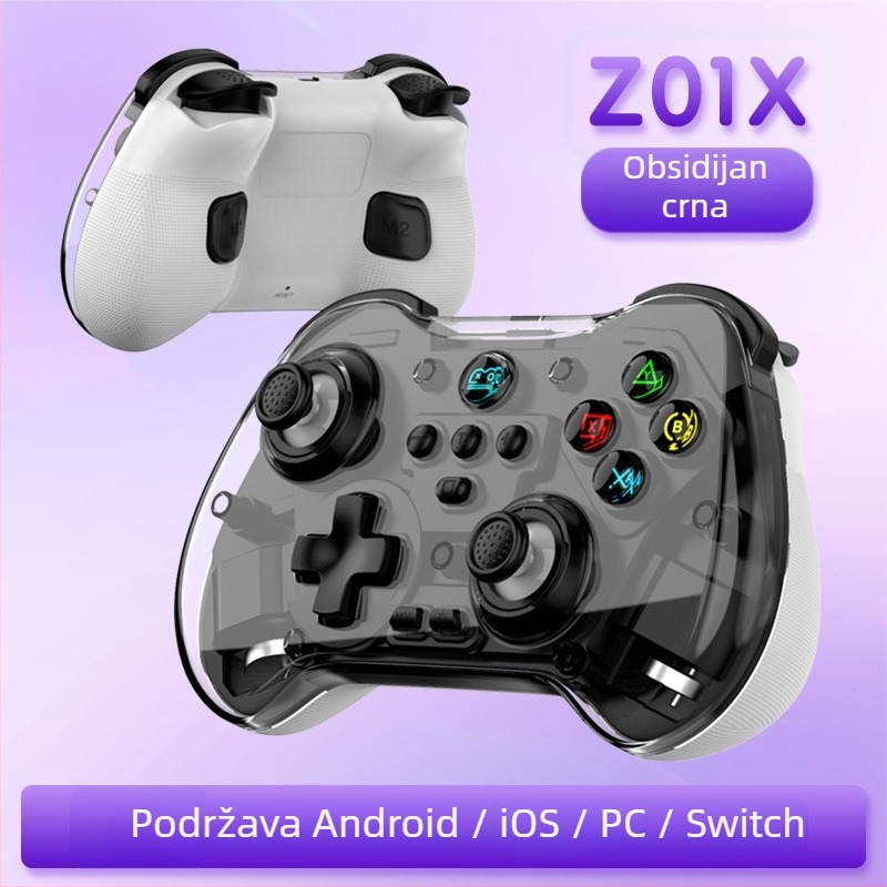 Z01X Bežični Bluetooth gamepad sa Hall džojstikom i makro tipkom povratka za Switch, Android, iOS i PC
