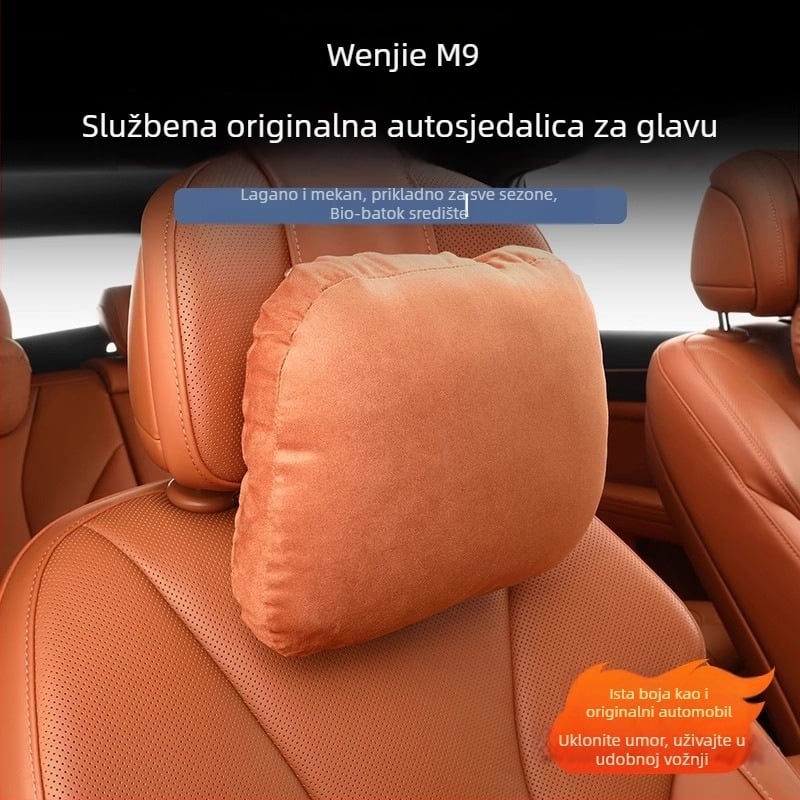 Auto jastuk za naslon za glavu i vrat, nubuk vanjski, prilagodljiv, jednobojni uzorak, univerzalna kompatibilnost, punilo od sintetičkih vlakana — Enjoy the Journey