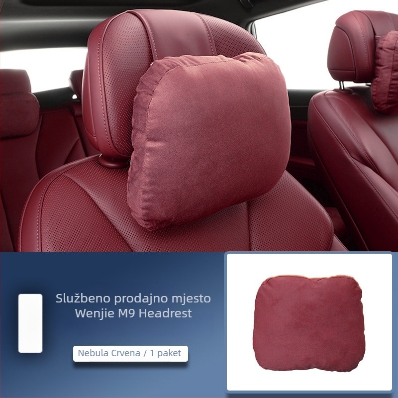 Auto jastuk za naslon za glavu i vrat, nubuk vanjski, prilagodljiv, jednobojni uzorak, univerzalna kompatibilnost, punilo od sintetičkih vlakana — Enjoy the Journey