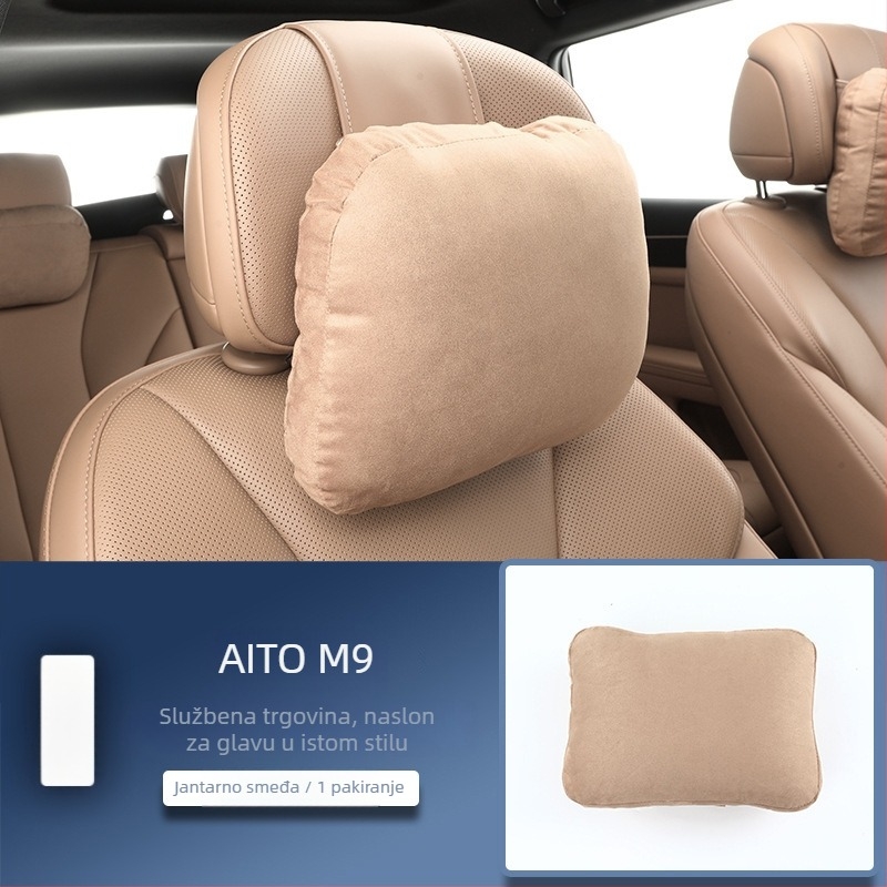 Auto jastuk za naslon za glavu i vrat, nubuk vanjski, prilagodljiv, jednobojni uzorak, univerzalna kompatibilnost, punilo od sintetičkih vlakana — Enjoy the Journey