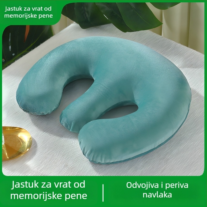 U-oblik jastuk za prsa od memorijske pjene, navlaka od kristalnog velura, moderni minimalistički stil, za odrasle