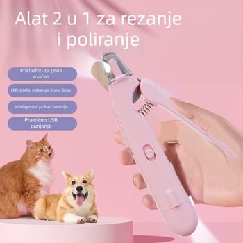Dva u jedan alat za rezanje noktiju kućnih ljubimaca s LED pilnikom za mačke