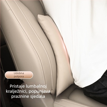 Jastuk za vratnu i lumbalnu potporu s memory pjenom, navlaka od 100% pamuka, kompatibilan s Huawei Aito M7 (crveno čajno-narančasta), M5 Amber i M9 originalna boja automobila — Boja tartufa