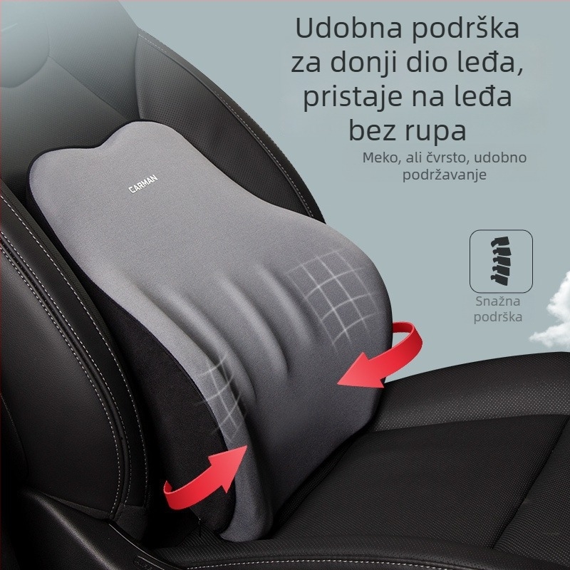 Auto jastućnica za vrat od memorijske pjene, podrška leđa i struka, jastuk za glavu za dulje sjedenje