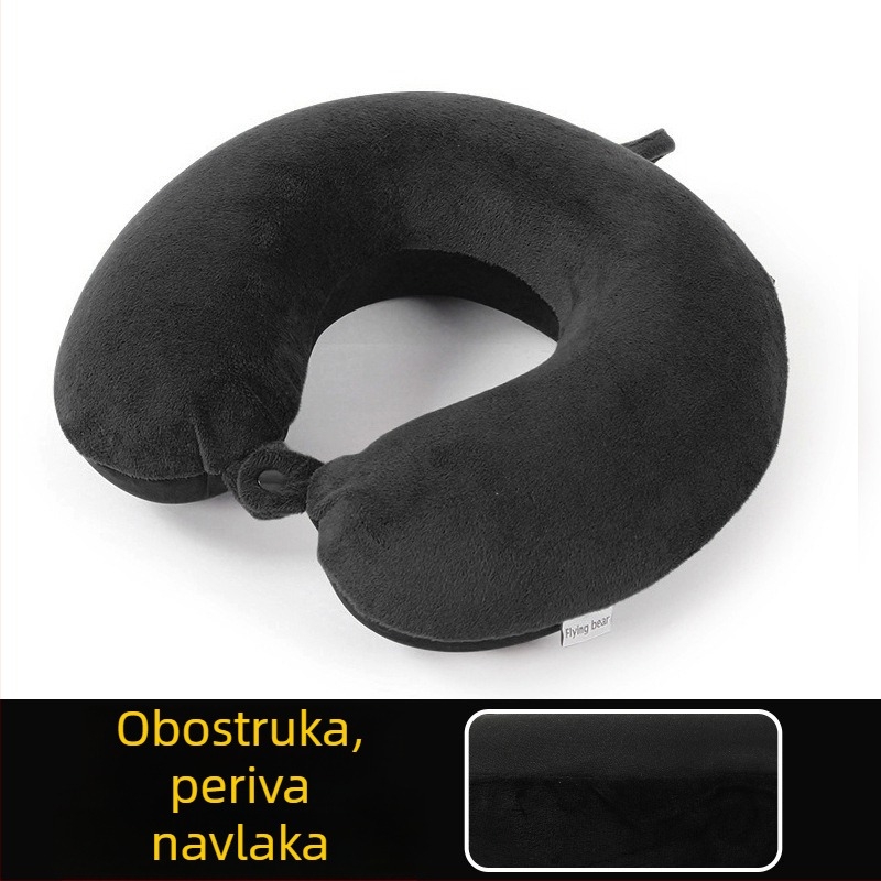 U-oblik jastuka za vrat od memorijske pjene za odrasle; dvostrana tkanina: jedna strana kristalni baršun, druga strana pleteni spandeks; lagan, ispod 0,5 kg