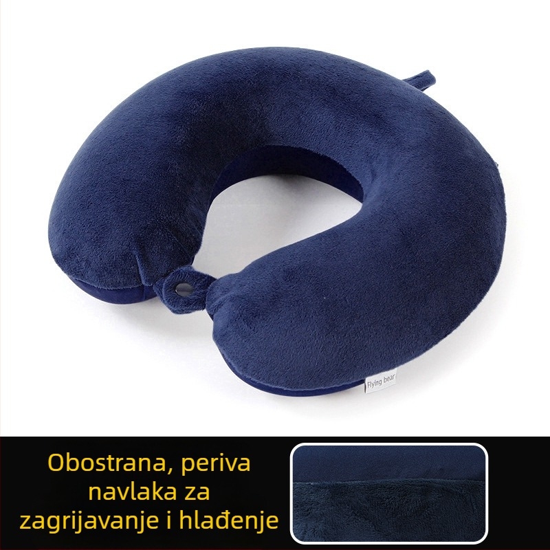 U-oblik jastuka za vrat od memorijske pjene za odrasle; dvostrana tkanina: jedna strana kristalni baršun, druga strana pleteni spandeks; lagan, ispod 0,5 kg
