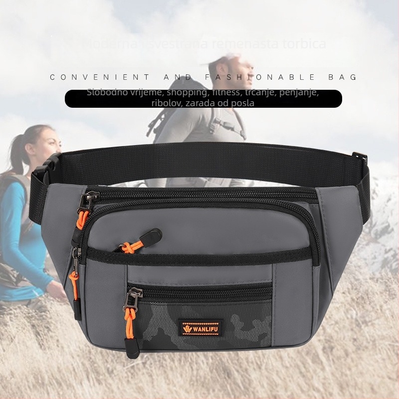 Pojasna torbica i novčanik za muškarce i žene, vodootporan, velik kapacitet, zatvaranje zatvaračem, višenamjenska za vanjske aktivnosti