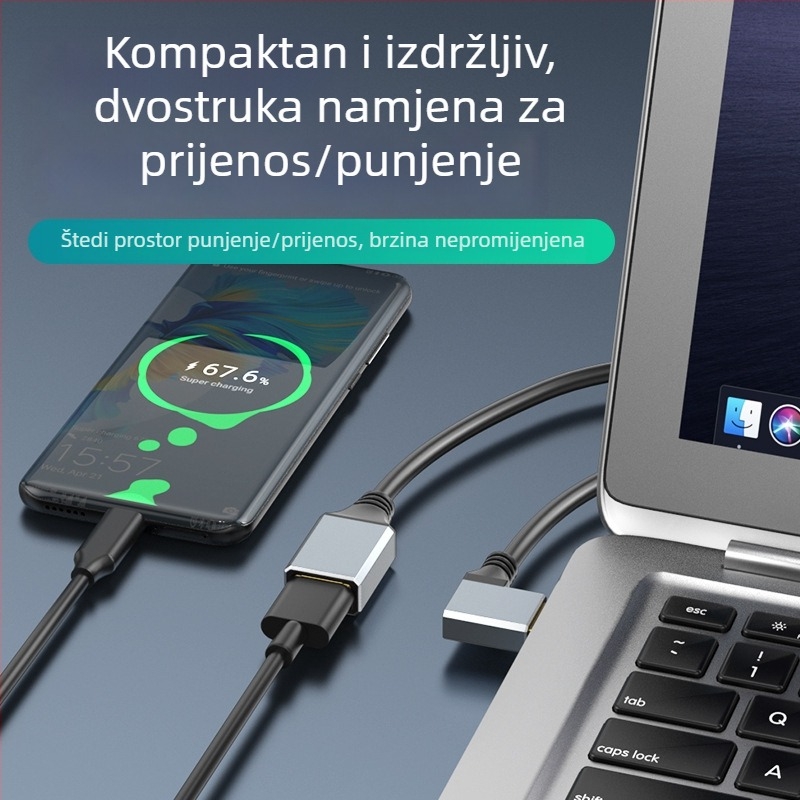 USB 3.0 produžni kabel, muški na ženski priključak, aluminijska legura, podatkovni kabel za prijenosno računalo, tipkovnicu i miš.