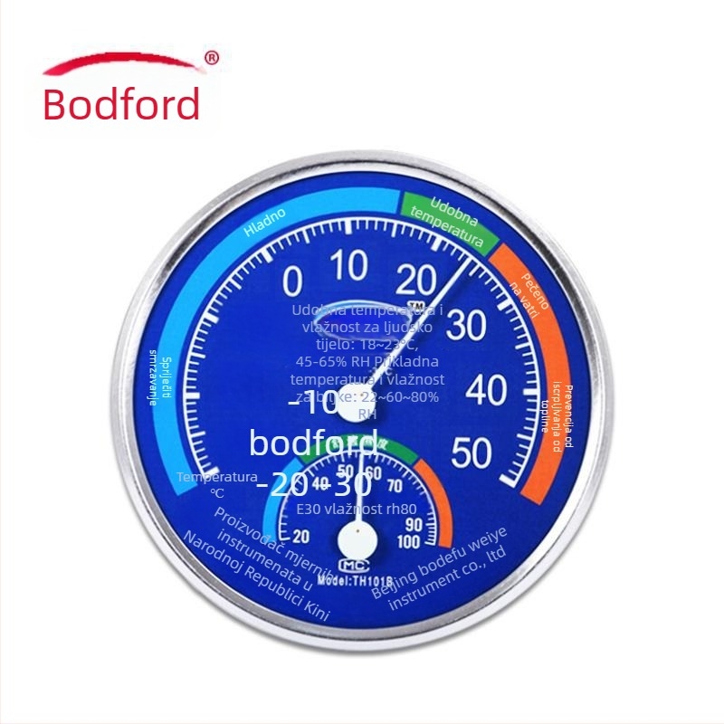 Bodford pokazivački termometar i higrometar, mjerač temperature i vlage, za dječju sobu, kućnu i uredsku upotrebu