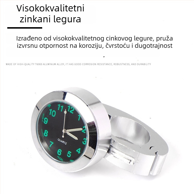 Motociklistička ručka – digitalni higrometar sat - cinkova legura, podesivi kut