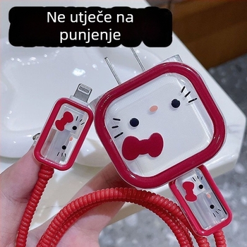 Hello Kitty crtani zaštitni futrola za punjač Apple iPhone i 20W kabel za podatke