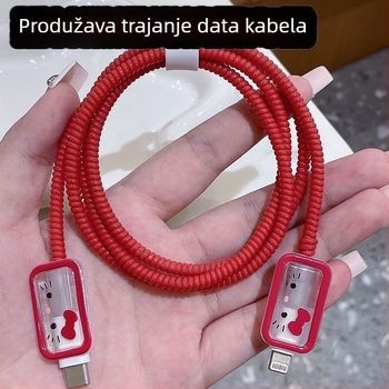 Hello Kitty crtani zaštitni futrola za punjač Apple iPhone i 20W kabel za podatke