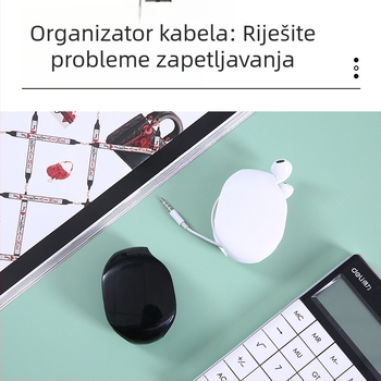 Povlačni kabelski navijač – teleskopsko upravljanje kabelima s kutijom za pohranu i fiksatorom kablova za putovanja