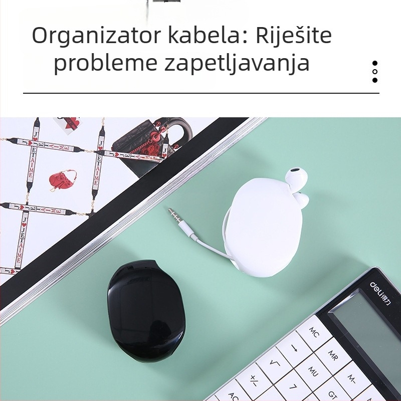 Povlačni kabelski navijač – teleskopsko upravljanje kabelima s kutijom za pohranu i fiksatorom kablova za putovanja