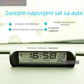 Automobilski sat s termometrom, plastika, aksijalni tip, marka YLSER, podrijetlo Fujian.