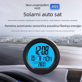 Automobilski elektronički sat s prikazom temperature, vlage i vremena; ABS kućište; Polarlander; podrijetlo Guangzhou
