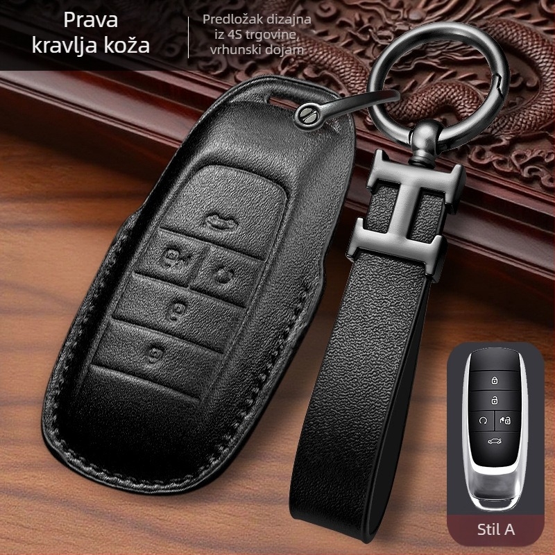 Ugasi futrola za ključ od teleće kože za GAC Aion S – retro stil