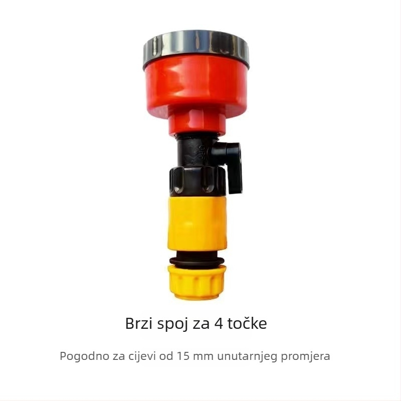 Glava za navodnjavanje sadnica za vrt, od tehničkih plastika, spoj vodovodnog cijev, pogodna za kućno vrtlarstvo, poljoprivrednu proizvodnju, javne zelene površine i hortikulturu.