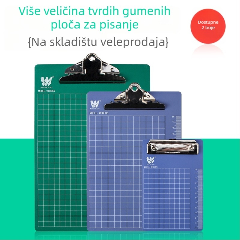 Uredski klip WEICHAUNG, model A4/A5/A6, jednostrani steznik, tiskano logo, kompatibilno s papirom A4/A5/A6