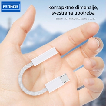 Type-C na 3,5 mm adapter kabel za iPhone 15 seriju – najlon opleten, bakreno jezgro bez kisika, niklirani premaz