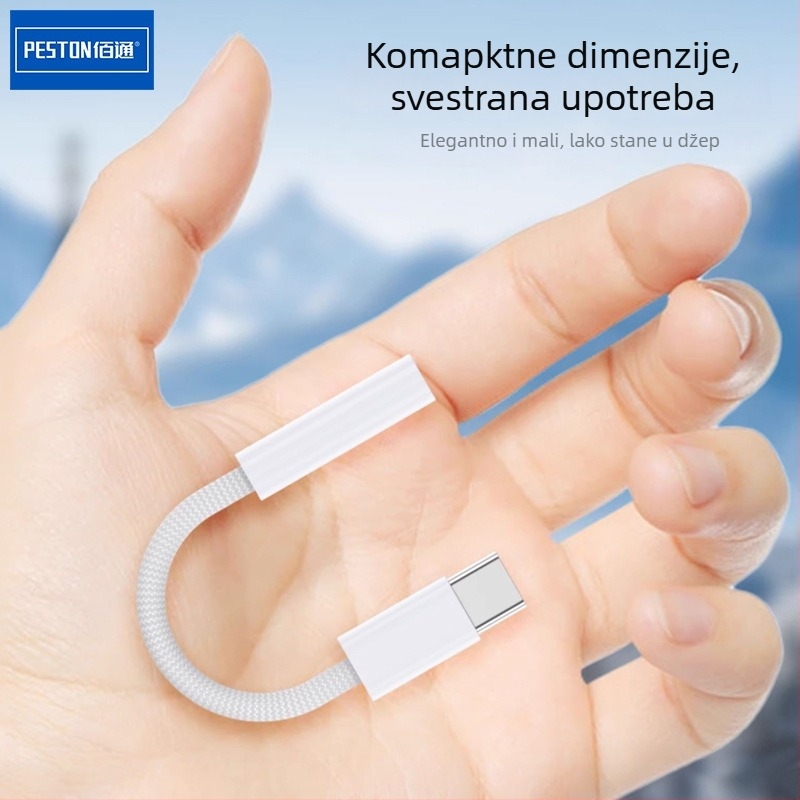 Type-C na 3,5 mm adapter kabel za iPhone 15 seriju – najlon opleten, bakreno jezgro bez kisika, niklirani premaz