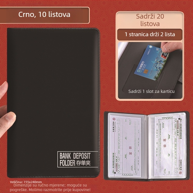 Držač za depozitne listiće, čekove i bankovne uplatnice — prilagodljiv materijal, otisnuti logotip, brenda: Chinese Plums