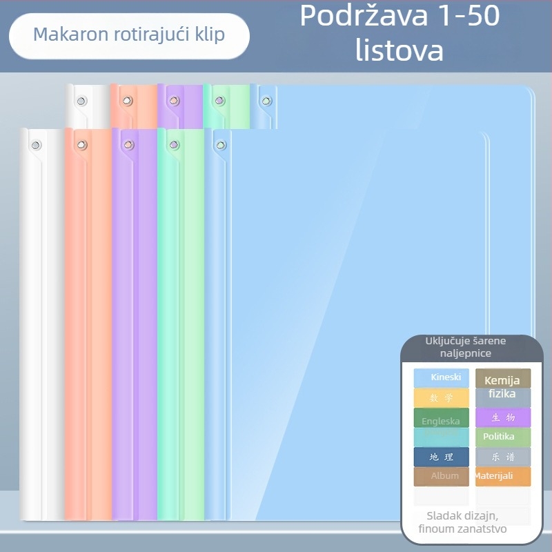 Dokumentarna fascikla s polugom, plastična, s prozirnim umetkom (model Rotate folder, marka Good, tip klipse: pull rod, materijal: plastika)