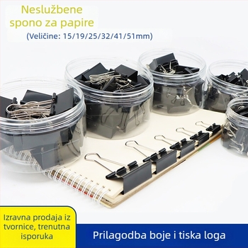 Klip za dokumente, metalni, ručni dnevnik stil, Happy point