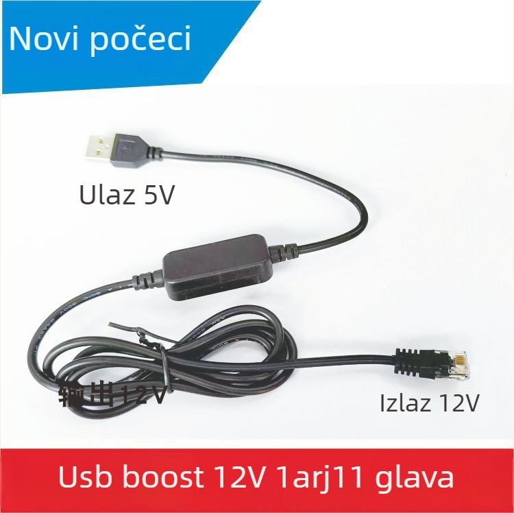 Automobilski pojačivački kabel USB na RJ11, C priključak, duljina 1,5 m, pojačanje 5V/9V/12V, RJ11 napajanje s radar detekcijom
