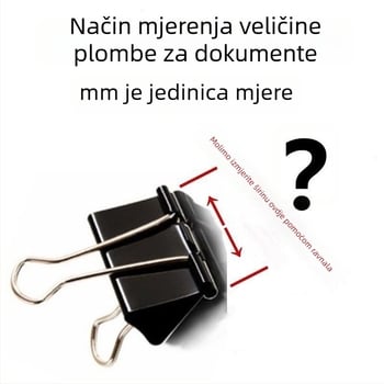 Klip za dokumente s dugim repom - metalni, model Long tail clip, pakiranje: kaseta