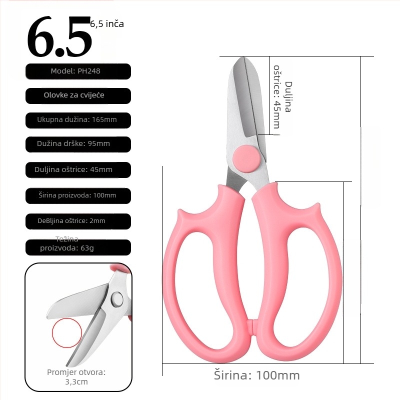 Pinheng nehrđajući čelik škare za podrezivanje za florikulturu, vrt i bonsaje