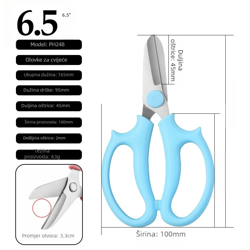 Pinheng nehrđajući čelik škare za podrezivanje za florikulturu, vrt i bonsaje