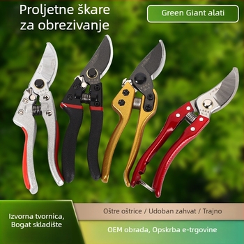 Hulk SK5 škare za podrezivanje s dvostruko oštricom, oštrica s titanijskim premazom i ručka od avijacijskog aluminija s mekanim silikonskim držalom