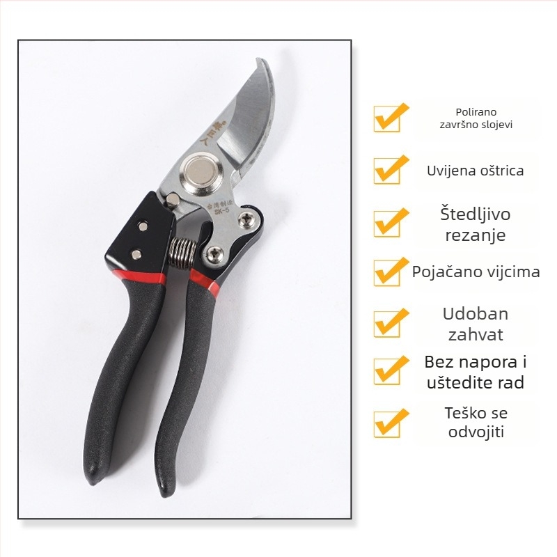 Hulk SK5 škare za podrezivanje s dvostruko oštricom, oštrica s titanijskim premazom i ručka od avijacijskog aluminija s mekanim silikonskim držalom