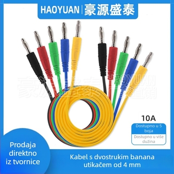 4 mm banana utikač s kabelom, standardan, kontakt od čistog bakra, za 3C digitalne uređaje