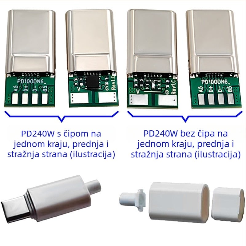 PD240W dvostruko USB-C napajanje za prijenosno računalo, 16-pin Type-C, 20V 5A, USB-C na USB-C
