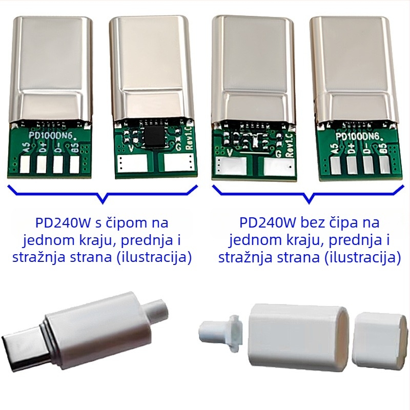 PD240W dvostruko USB-C napajanje za prijenosno računalo, 16-pin Type-C, 20V 5A, USB-C na USB-C