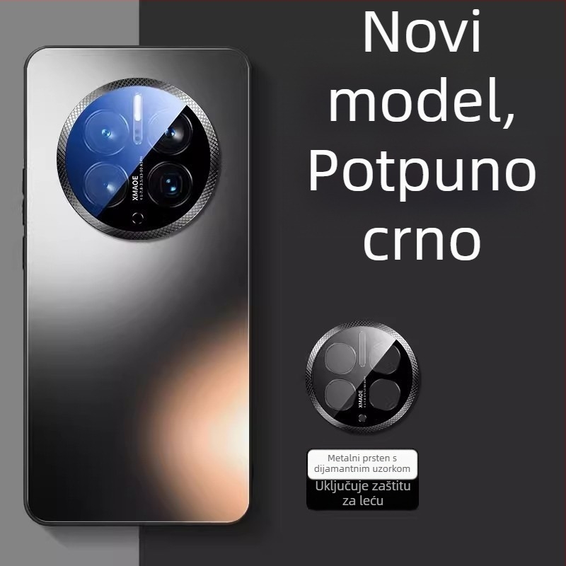 Kućište za Huawei Mate60 Pro i Mate50 Pro, matno staklo, metalni prsten objektiva, potpuno zaštita, otporan na pad, otporan na otiske, odvod topline