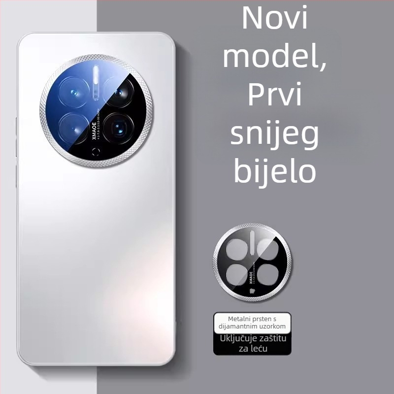 Kućište za Huawei Mate60 Pro i Mate50 Pro, matno staklo, metalni prsten objektiva, potpuno zaštita, otporan na pad, otporan na otiske, odvod topline