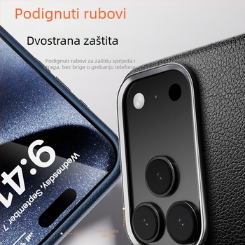 PU kožno tvrdi kućište za iPhone 17 i iPhone 16 Pro Max s ugrađenim magnetskim zatvaračem — jednobojni kožni dizajn