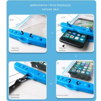 Vodootporna torbica za mobitel, PVC, visoko prozurna, osjetljiva na dodir, zatvoren dizajn, za ronjenje i plivanje