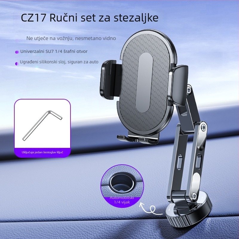 Magnetski držač telefona za auto na ploči, kompatibilan s Xiaomi SU7, MagSafe, kuglasta glava od 17 mm