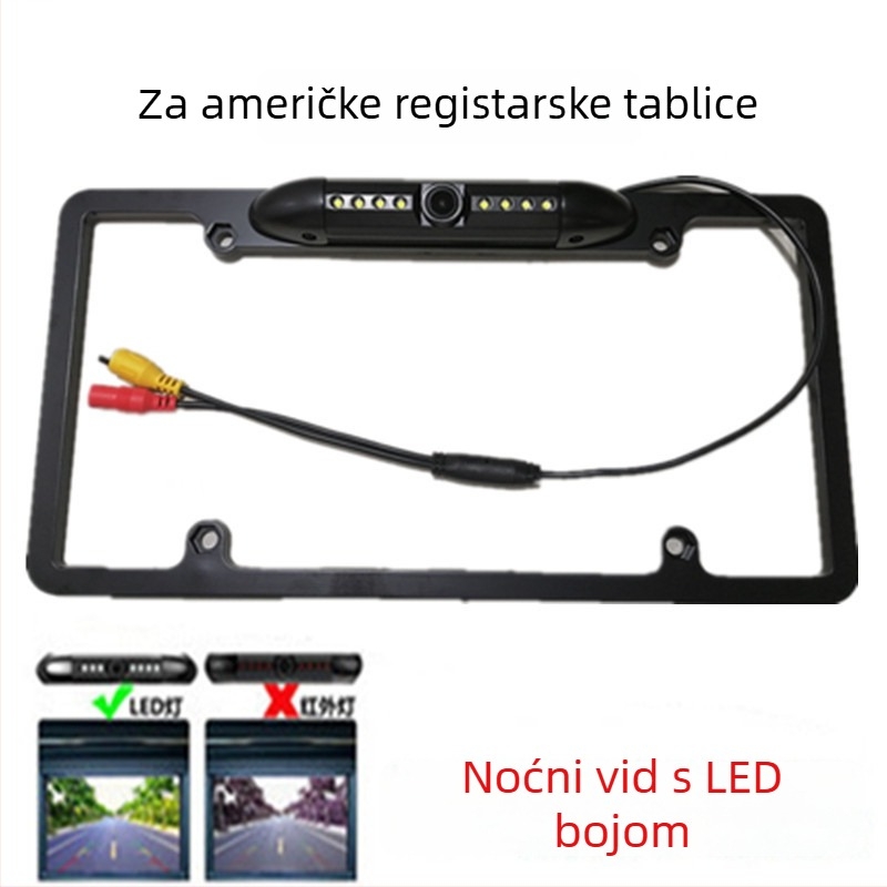 Kamera za registarsku pločicu automobila, universalni model, 720p, 170° vidno polje, napajanje 12V, bežična opcija