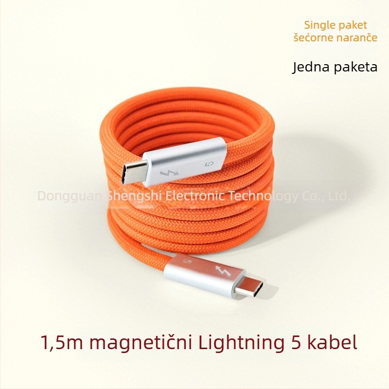 Thunder 5 magnetski kabel za punjenje telefona – USB podatkovni kabel, maksimalno 240 W, jezgro bakra s premazom srebra, težina 190 g