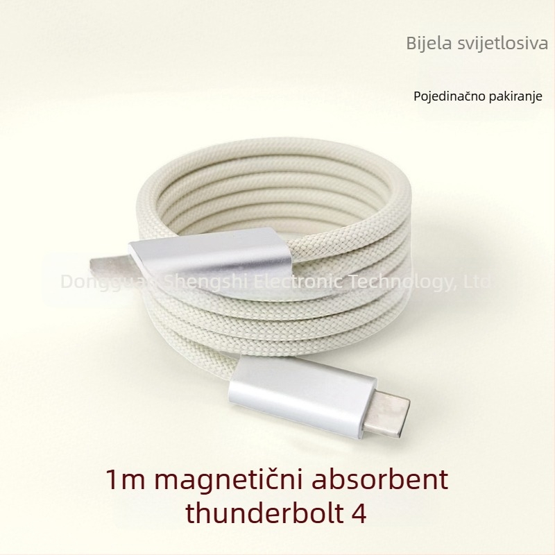 Thunder 5 magnetski kabel za punjenje telefona – USB podatkovni kabel, maksimalno 240 W, jezgro bakra s premazom srebra, težina 190 g