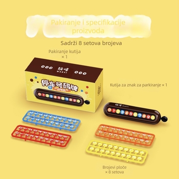 Skrivena tablica za parkiranje s dvostrukim brojevima, hxk marka, plastična konstrukcija, model T03-MD, s ispisanim logom