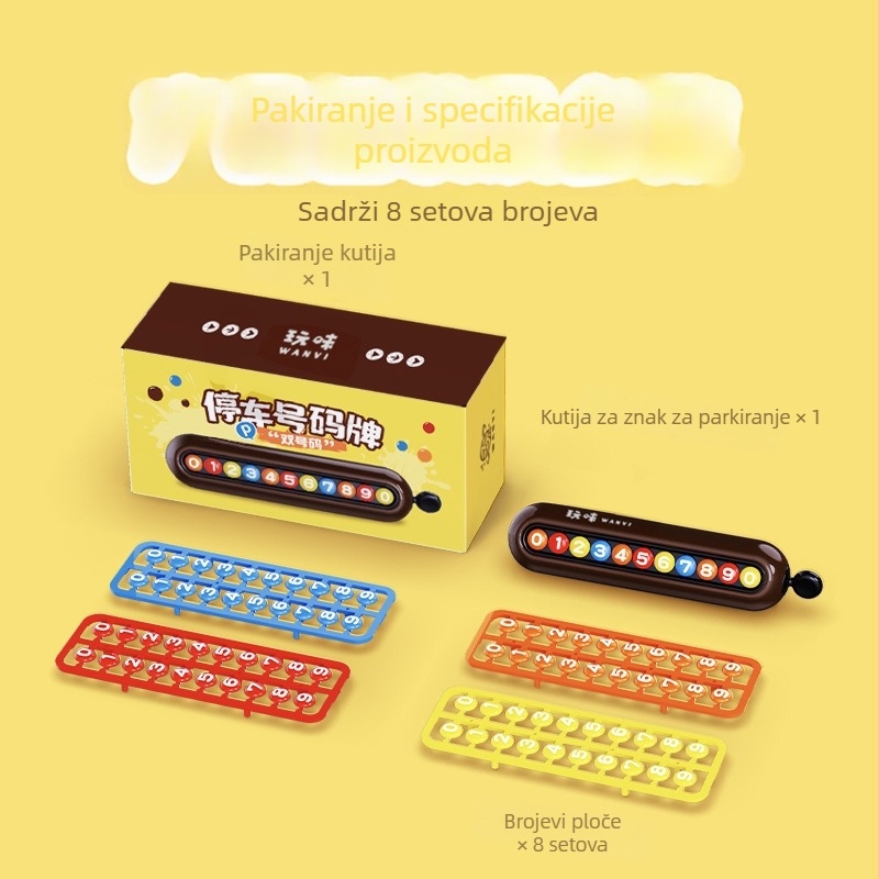 Skrivena tablica za parkiranje s dvostrukim brojevima, hxk marka, plastična konstrukcija, model T03-MD, s ispisanim logom