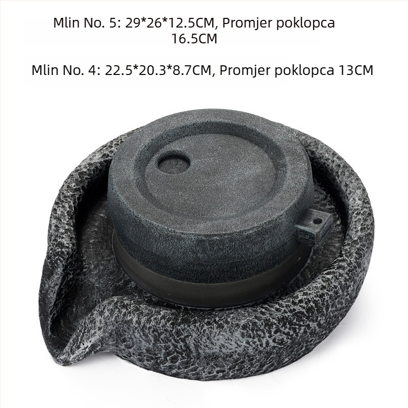 Fontana ukras od sintetičke smole, rockery dizajn kameni mlinski disk, Dasheng Process, kineski stil